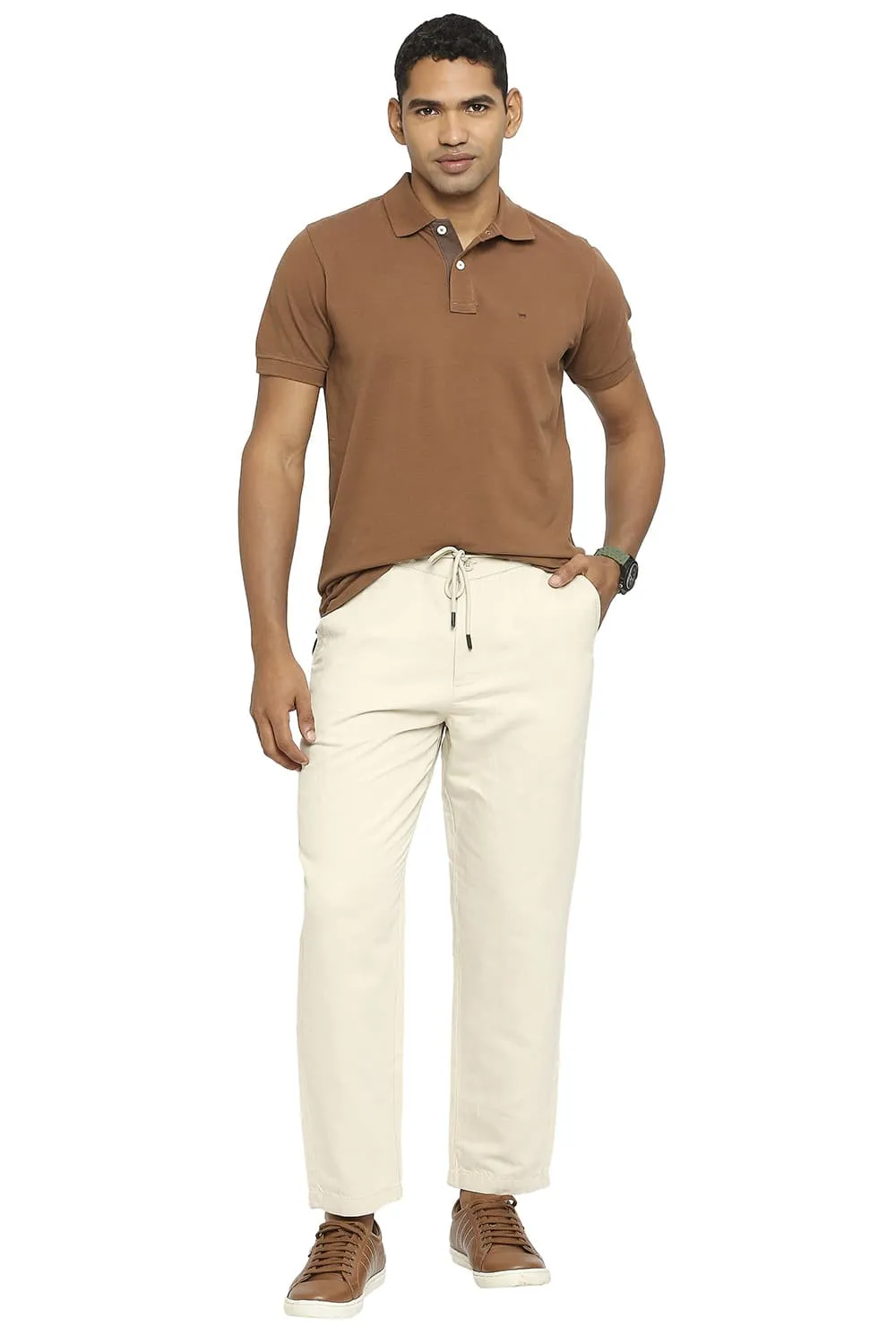 Relaxed Fit Linen Cotton Trousers