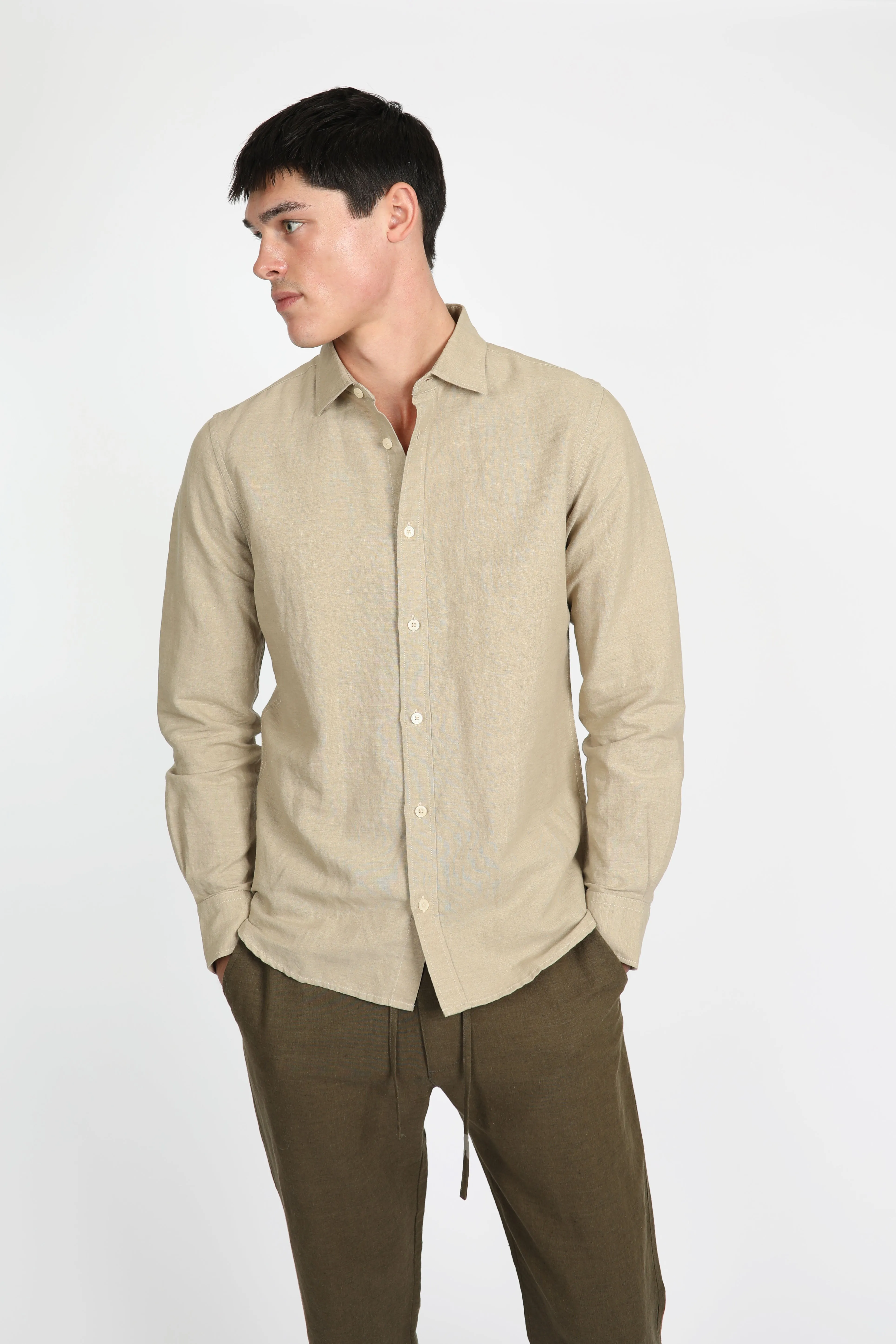 Relaxed Fit Pebble Linen Shirt