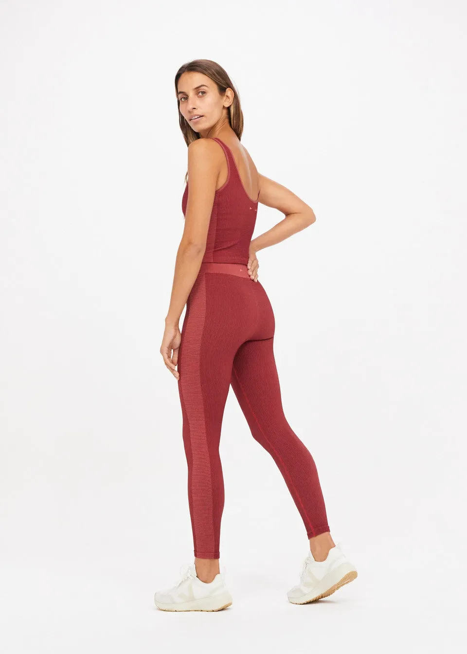 Ribbed Seamless Tess Top, Sangria