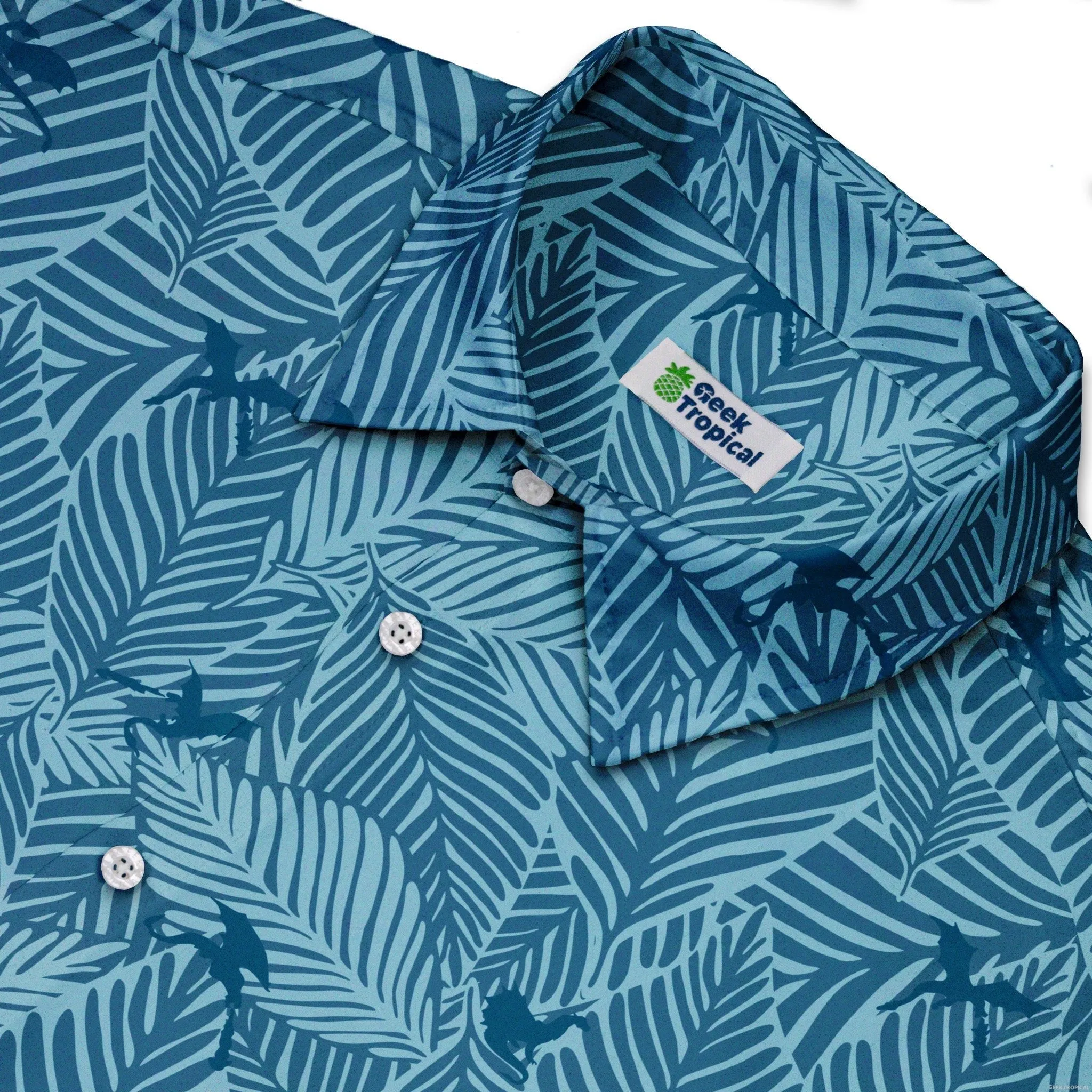 Tropical Dragons Button Up Shirt