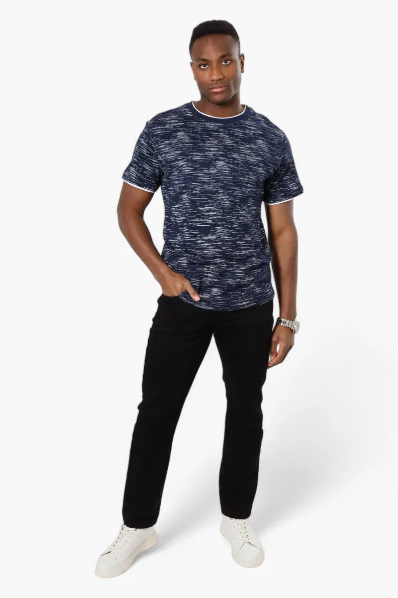 Urbanology Patterned Crewneck Tee - Navy