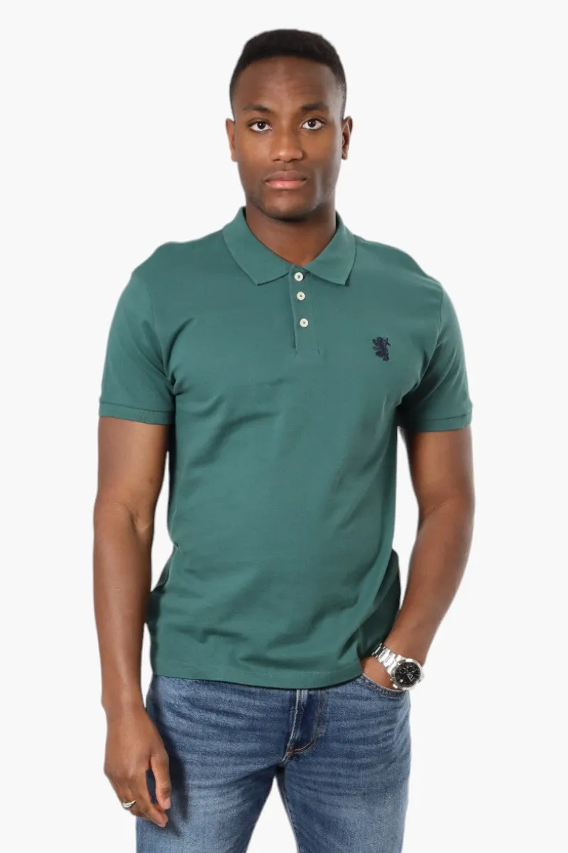 Vroom & Dreesmann Button Up Knit Polo Shirt - Green