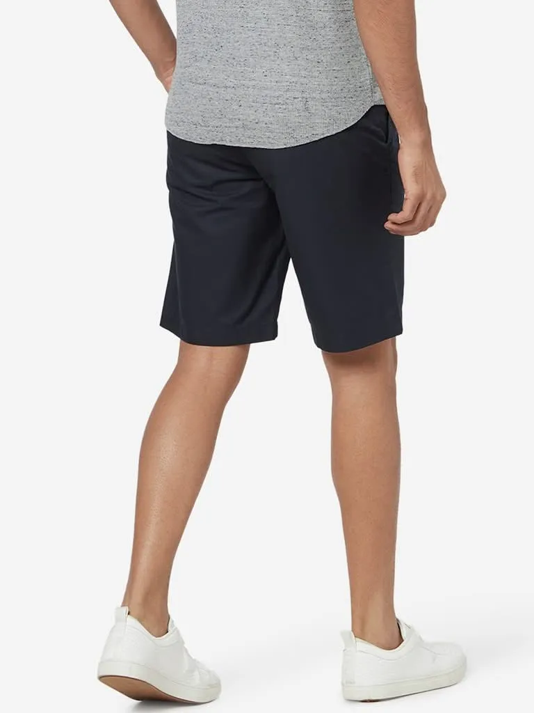 WES Casuals Navy Relaxed-Fit Shorts