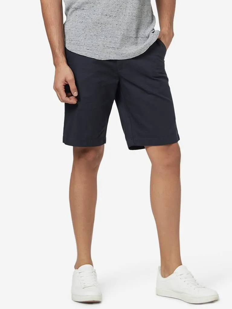 WES Casuals Navy Relaxed-Fit Shorts