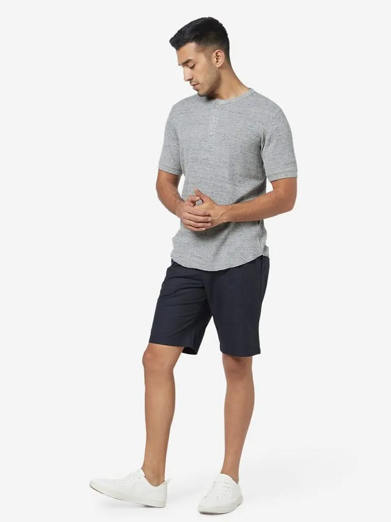 WES Casuals Navy Relaxed-Fit Shorts