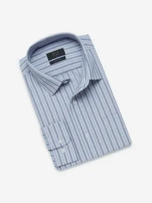 WES Formals Blue Striped Relaxed-Fit Shirt